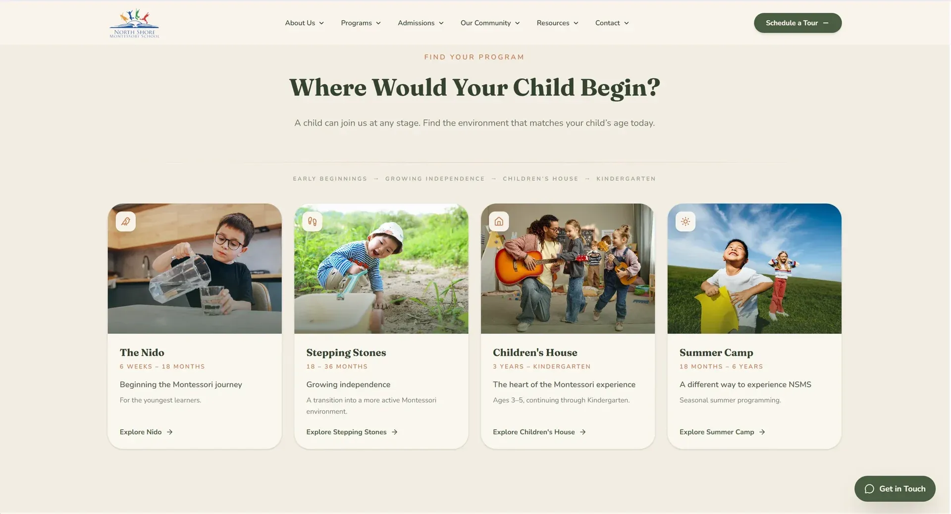 A Montessori school's site